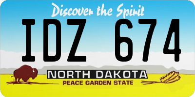 ND license plate IDZ674
