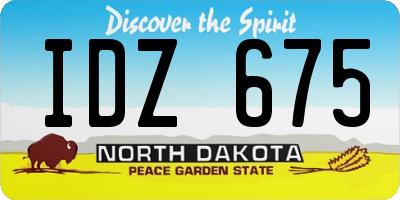ND license plate IDZ675