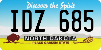 ND license plate IDZ685