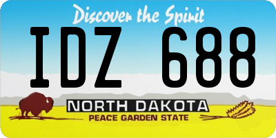 ND license plate IDZ688