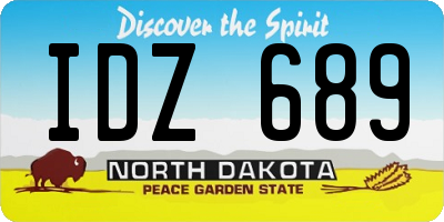 ND license plate IDZ689