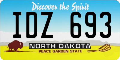 ND license plate IDZ693