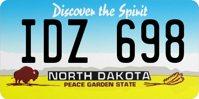 ND license plate IDZ698