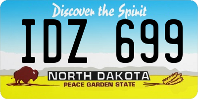 ND license plate IDZ699
