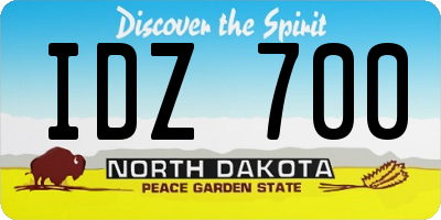 ND license plate IDZ700