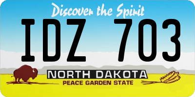 ND license plate IDZ703