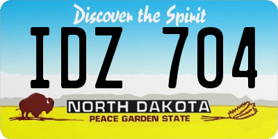ND license plate IDZ704