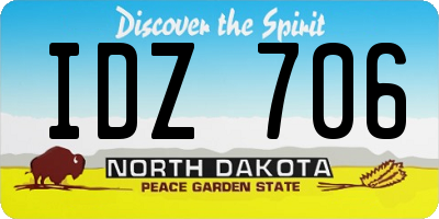 ND license plate IDZ706