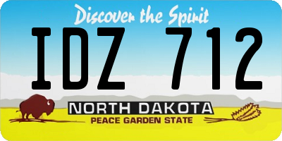 ND license plate IDZ712