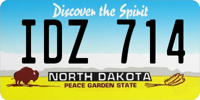 ND license plate IDZ714