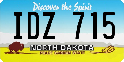 ND license plate IDZ715