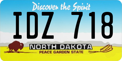 ND license plate IDZ718