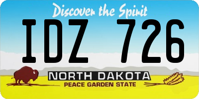 ND license plate IDZ726