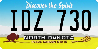 ND license plate IDZ730