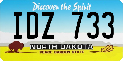ND license plate IDZ733