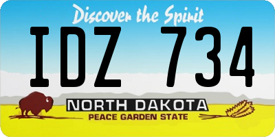 ND license plate IDZ734