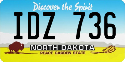 ND license plate IDZ736