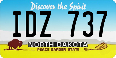 ND license plate IDZ737