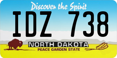 ND license plate IDZ738