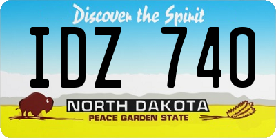 ND license plate IDZ740