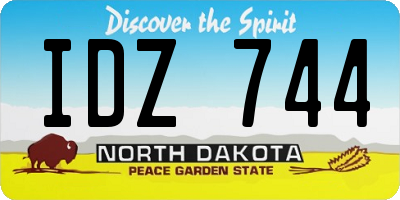 ND license plate IDZ744