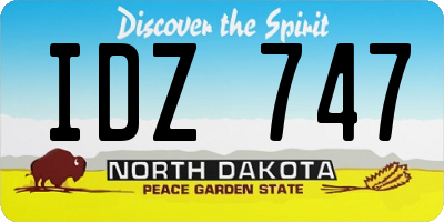 ND license plate IDZ747