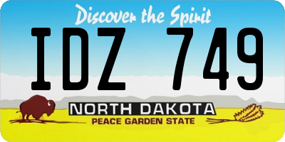 ND license plate IDZ749