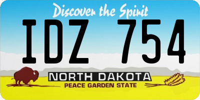 ND license plate IDZ754