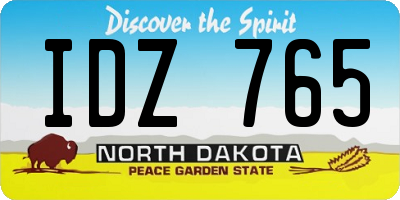 ND license plate IDZ765