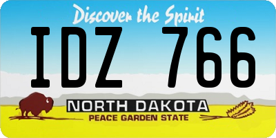 ND license plate IDZ766
