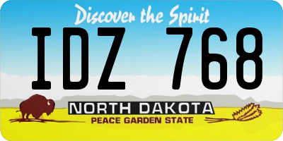 ND license plate IDZ768