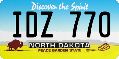 ND license plate IDZ770