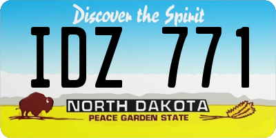 ND license plate IDZ771