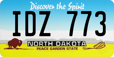 ND license plate IDZ773
