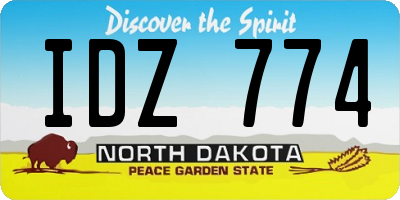 ND license plate IDZ774