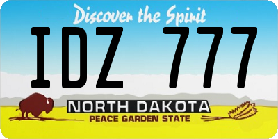 ND license plate IDZ777