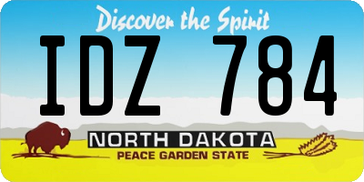 ND license plate IDZ784