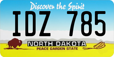 ND license plate IDZ785