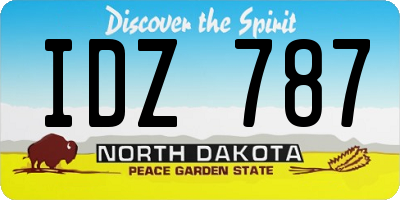 ND license plate IDZ787