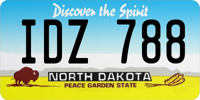 ND license plate IDZ788