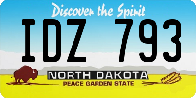 ND license plate IDZ793
