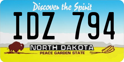 ND license plate IDZ794