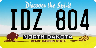 ND license plate IDZ804