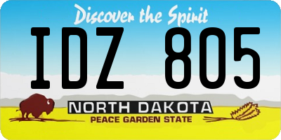 ND license plate IDZ805