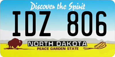 ND license plate IDZ806