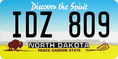 ND license plate IDZ809