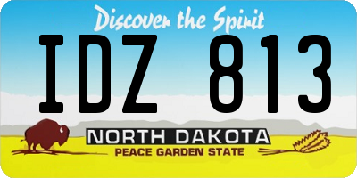 ND license plate IDZ813