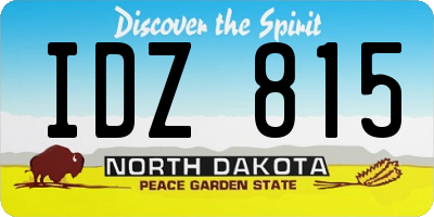 ND license plate IDZ815