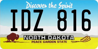 ND license plate IDZ816
