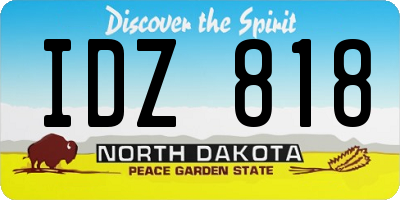 ND license plate IDZ818